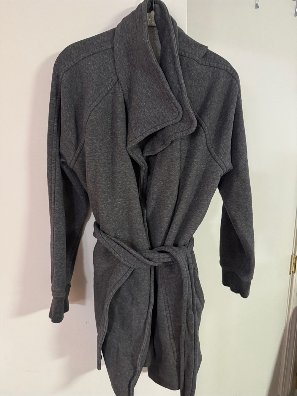 James Perse Charcoal Gray Wrap Trench Coat with Belt